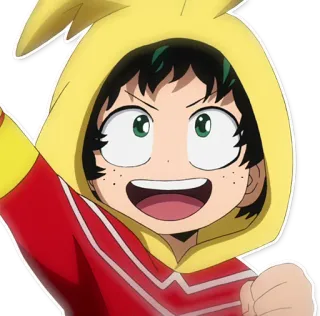 🎉 Izuku Midoriya My Hero Academia My Hero Academia, anime, cartoon, Izuku Midoriya, Deku, character telegram sticker