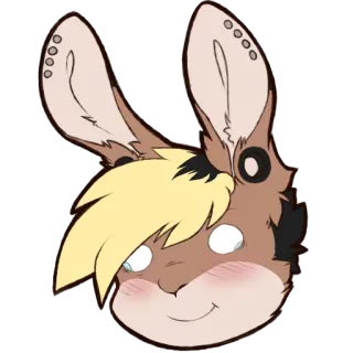 😂 кролик, пушистый, животное, милый, каваий, уши, мультик, заяц whatsapp sticker