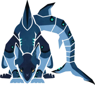 🦈 criatura, monstruo, tiburón, azul, fantasía, juego telegram sticker