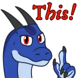 ☝️ This! dragon, middle finger, insulting, cartoon, rude telegram sticker