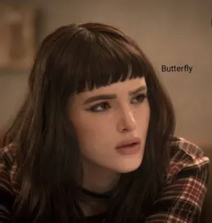 💜 Butterfly woman, brunette, portrait, person, actress telegram sticker