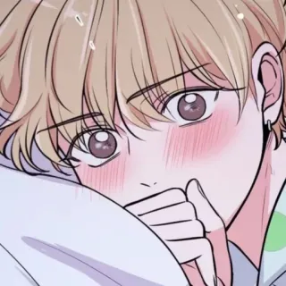 📹 애니메이션, 만화, 소년, 홍조, 귀여운, 카와이, 디지털 아트 telegram sticker