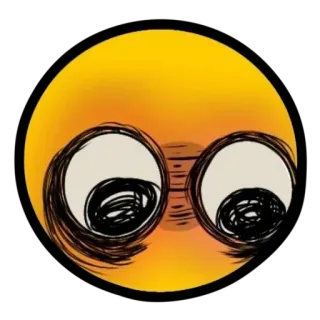 😖 表情符号, 眼睛, 卡通, 黄色 telegram sticker
