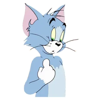 ❤️ Tom Tom and Jerry dibujo animado, dedo corazón, ofensivo, gato, gracioso, grosero telegram sticker