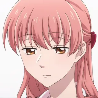 🎀 anime, mulher, retrato, cabelo rosa telegram sticker