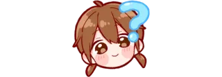❔ Anime, Znak zapytania, Słodkie, Naklejka, Kreskówka telegram sticker