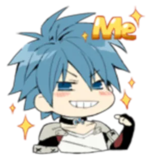 😎 Me anime, sticker, sparkle, cute, character, manga telegram sticker