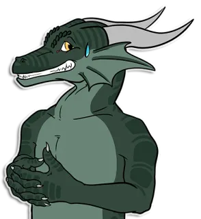 😅 dragão, antro, nervoso, suando, furry telegram sticker