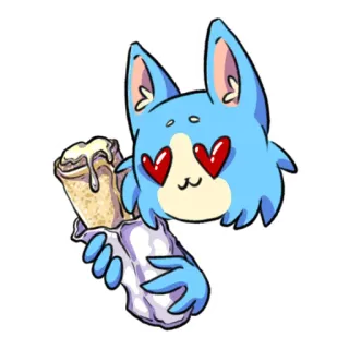 🌯 adesivo, gatto, amore, cibo, carino, cartone animato telegram sticker