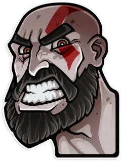 😡 Kratos God of War wütend, videospiel, gott, krieger, god of war telegram sticker