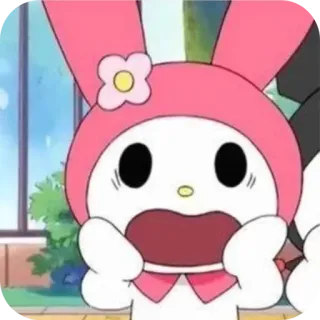 ❤ My Melody My Melody, Sanrio, dibujos animados, lindo, rosa, kawaii, conejo telegram sticker