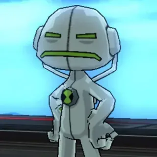 😐 Grey Matter Ben 10 Kreskówka, Obcy, Inteligentny, Szary, Materia whatsapp sticker
