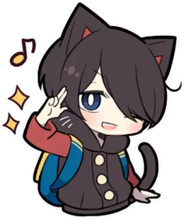 ✌ Anime, Katze, Süß, Chibi, Kawaii, Cartoon, Maskottchen whatsapp sticker