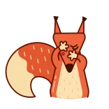 🐿 zorro, animal, sticker, lindo, dibujos animados whatsapp sticker