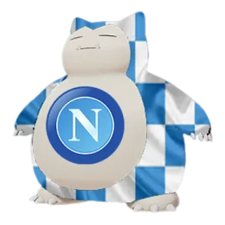 🟦 N Snorlax, Pokemon, Nápoles, fútbol, fútbol, azul, blanco telegram sticker