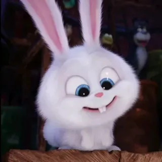 😃 Snowball The Secret Life of Pets bunny, rabbit, cartoon, animal, white, cute, animated telegram sticker