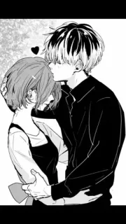👨‍❤️‍💋‍👨 애니, 사랑, 애정, 커플, 키스, 귀여운, 로맨스, 만화 telegram sticker