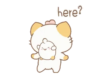 ⭐ here? süß, Katze, Tier, kawaii, freundlich telegram sticker