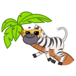 😎 zebra, cartoon, animal, tropical, sunglasses, cute telegram sticker