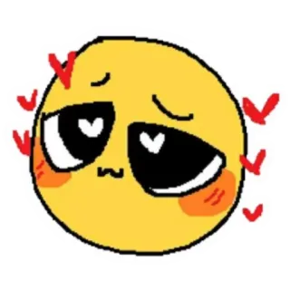 🥰 表情符号, 可爱, 脸红, 爱心 telegram sticker