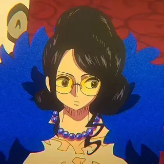 📚 Charlotte Galette One Piece anime, character, glasses, female, one piece whatsapp sticker