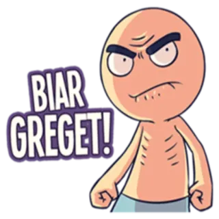 💪 BIAR GREGET! angry, cartoon, indonesian, expression, meme telegram sticker