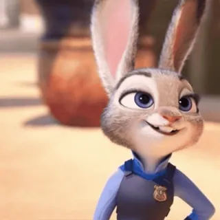 🥕 Judy Hopps Zootopia lapin, police, mignon, dessin animé, animé telegram sticker