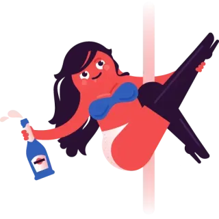😒 만화, 댄스, 파티, 스트립쇼, 벌레스크 telegram sticker