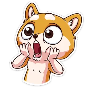 😳 cão, desenho animado, filhote, animal, expressão, fofo, chocado telegram sticker