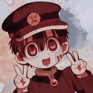 💈 Hanako-kun Toilet-bound Hanako-kun Anime, Manga, Dibujo animado, Personaje, Chico, Hanako-kun, Hanako-kun del baño, Signo de la paz telegram sticker