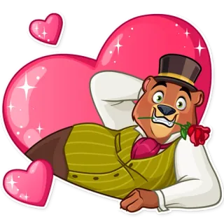 ❤️ หมี, หัวใจ, กุหลาบ, ความรัก, วาเลนไทน์, สติกเกอร์ telegram sticker