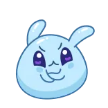 ❌ 可愛い, ウサギ, ブロブ, 水色, 漫画, マスコット whatsapp sticker
