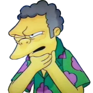 😡 Moe Szyslak The Simpsons мультфильм, Симпсоны, Мо, Мо Сизлак, телешоу, анимация telegram sticker