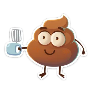 😝 cocô, emoji, engraçado, desenho animado, personagem, merda telegram sticker