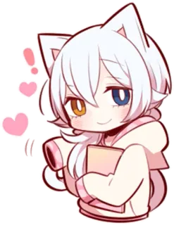 👋 Аниме, Чиби, Кот, Кавай, Милый, Манга telegram sticker