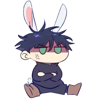 🐺 Hase, Anime, Cartoon, Wütend, Ohren whatsapp sticker