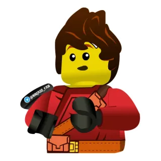😧 Kai Ninjago lego, ninja, fire, red, cartoon telegram sticker