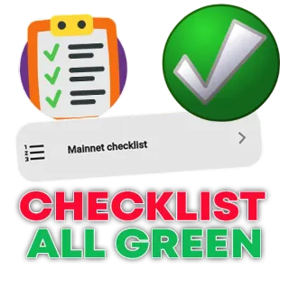 ☘️ CHECKLIST ALL GREEN Mainnet checklist Lista di controllo, Verde, Spunte, Lista, Mainnet, Appunti telegram sticker