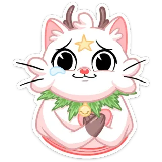 😢 Katze, traurig, Cartoon, süß, Tier, kawaii telegram sticker
