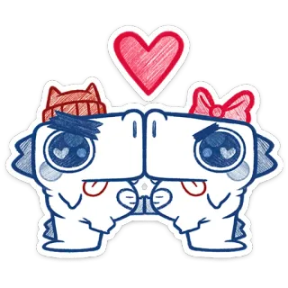 😘 cute, love, cartoon, sticker, couple telegram sticker