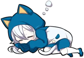 😪 sen, śpiący, słodki, anime, kot, kawaii telegram sticker