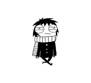 🔮 Desenho animado, Personagem, Adesivo, Preto e branco telegram sticker