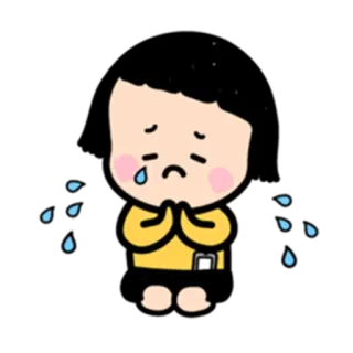 🙏 sedih, menangis, kartun, memohon, emoji, kawaii telegram sticker