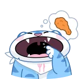 🍗 tigre, dibujos animados, animal, comida, comiendo, gracioso whatsapp sticker
