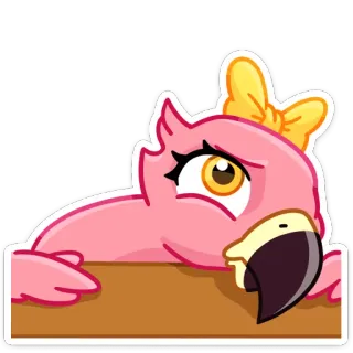 🥺 フラミンゴ, 鳥, かわいい, ピンク, 漫画 telegram sticker