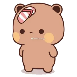 😐 @Dutyyaya ours, dessin animé, mignon, kawaii, autocollant, pansement, personnage telegram sticker