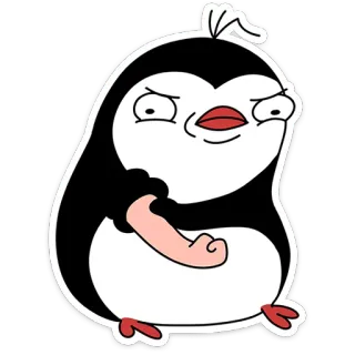 😠 pingouin, dessin animé, en colère, drôle, animal telegram sticker