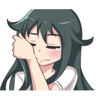 😞 anime, girl, sad, crying, emotional telegram sticker