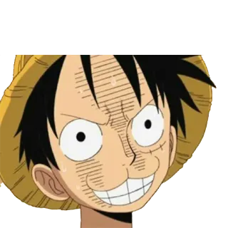 😈 Monkey D. Luffy One Piece Anime, One Piece, Luffy, Chapeau de paille, Dessin animé, Manga, Pirate whatsapp sticker