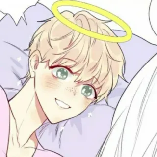 ✨ ángel, halo, dibujos animados, lindo, anime, sonriendo whatsapp sticker